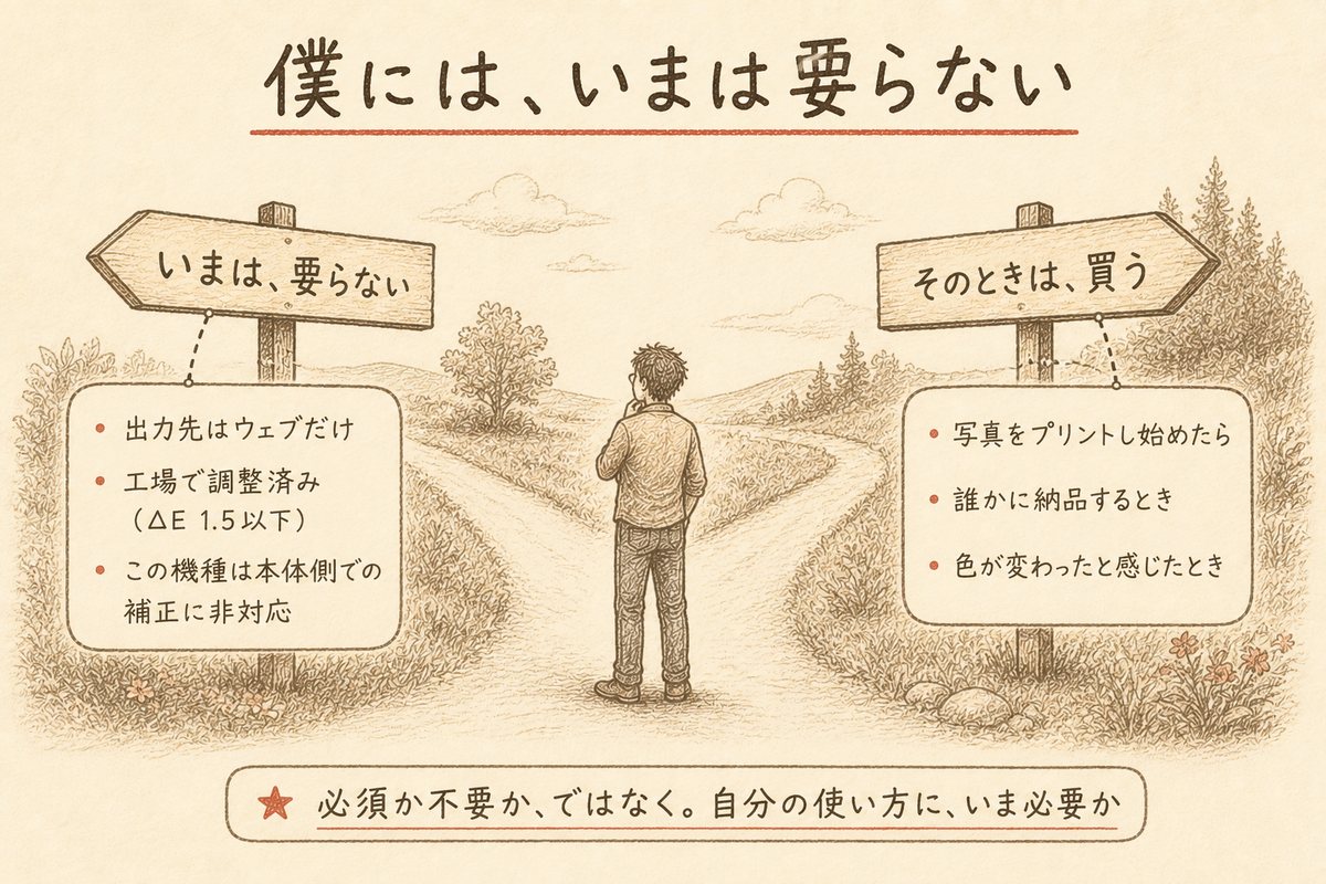 分かれ道の図解。いまは要らない理由3つと、買うときの目安3つ