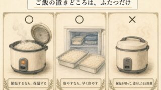 ご飯の置きどころは、ふたつだけ（まとめ図解）