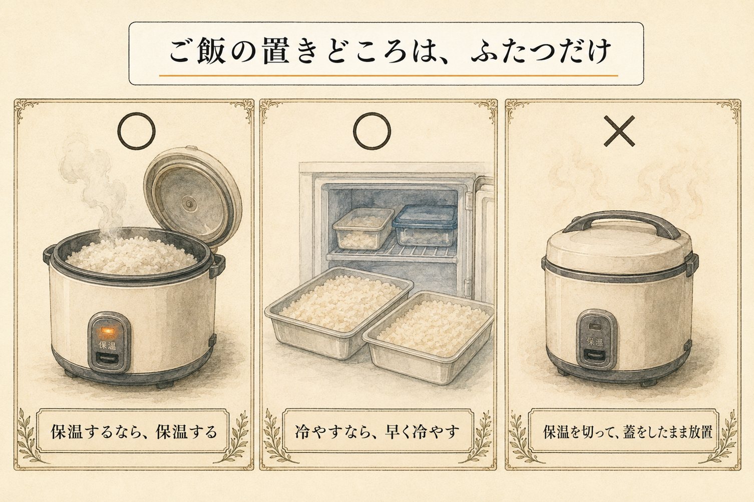 ご飯の置きどころは、ふたつだけ(まとめ図解)