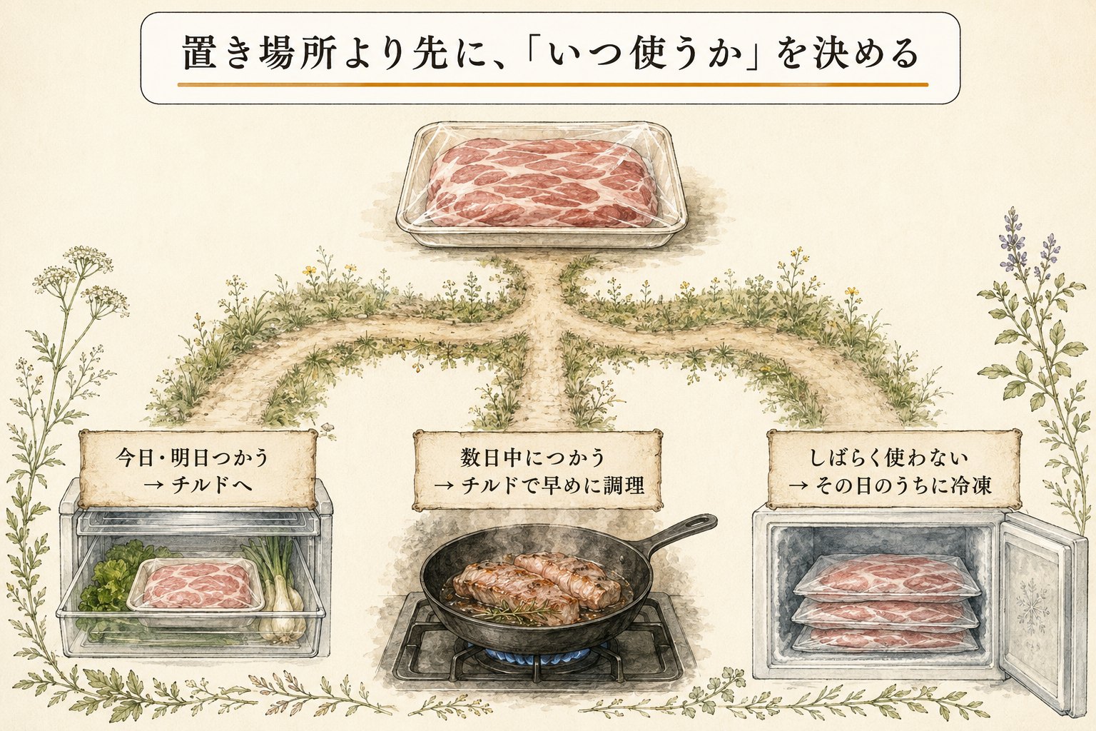 置き場所より先に「いつ使うか」を決める(図解)